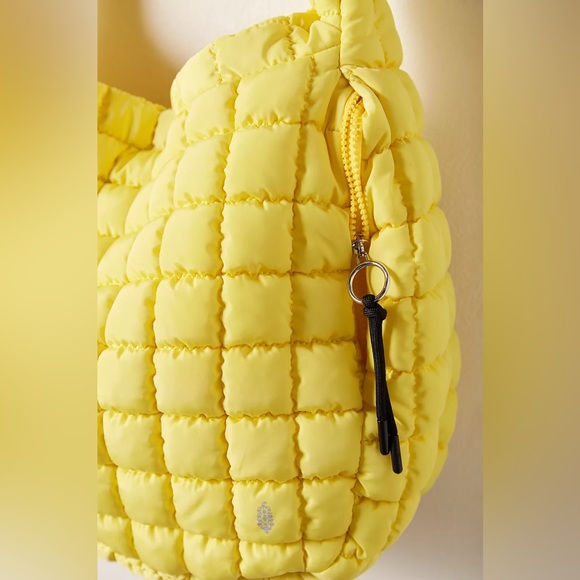 Free People FP Movement Quilted Carryall Lemon Zest Yellow - Picture 3 of 7